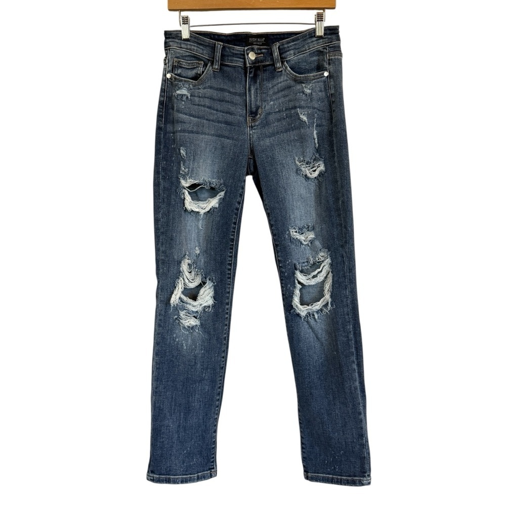 Judy Blue Boyfriend Fit Distressed Jeans JB82363MD Women’s Size 7/28